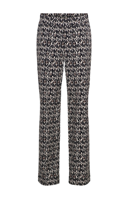 &Co woman Travel Broek Patrice Graphic Black Multi PA391 Stretchshop.nl