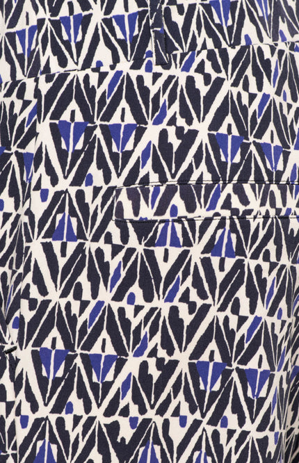 &Co woman Travel Broek Patrice Graphic Navy Multi PA391 Stretchshop.nl