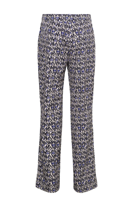&Co woman Travel Broek Patrice Graphic Navy Multi PA391 Stretchshop.nl