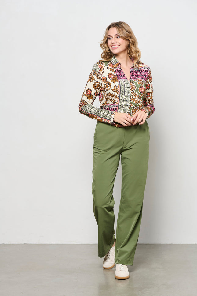 &Co woman Travel Broek Patrice Olive PA264 Stretchshop.nl