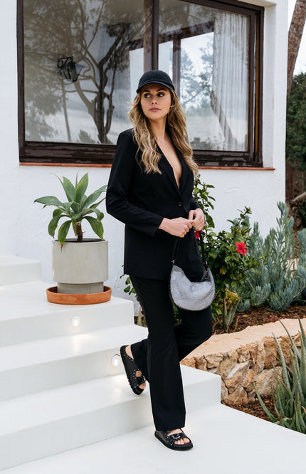 &Co woman Travel broek penelope flare zwart Stretchshop.nl