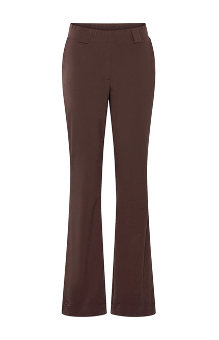 &Co woman Travel Broek Penelope Flare Chocolate PA203-1 Stretchshop.nl