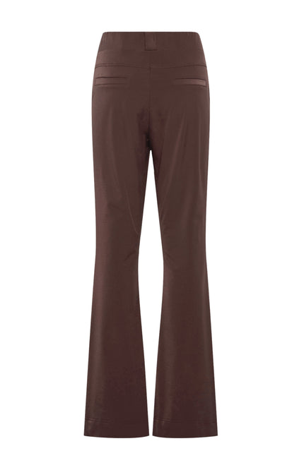 &Co woman Travel Broek Penelope Flare Chocolate PA203-1 Stretchshop.nl