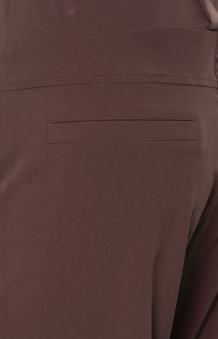 &Co woman Travel Broek Penelope Flare Chocolate PA203-1 Stretchshop.nl