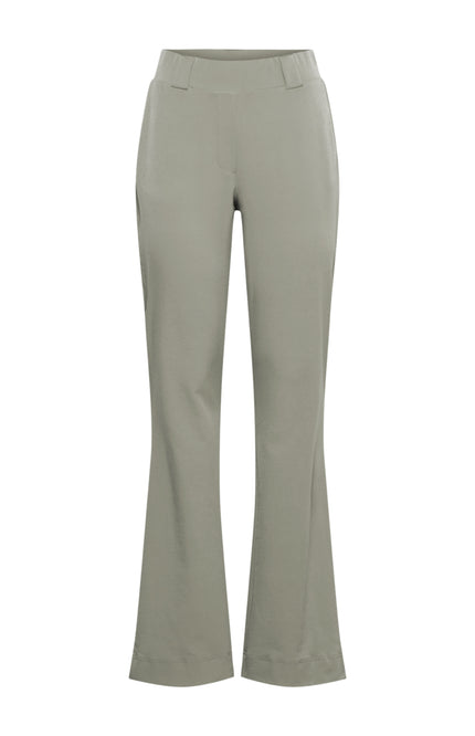 &Co woman Travel Broek Penelope Flare Khaki PA203-1 Stretchshop.nl