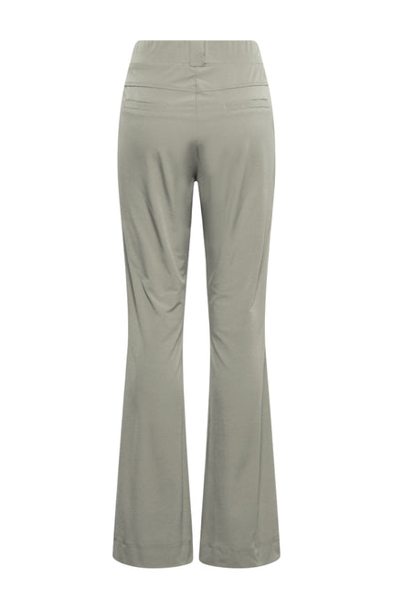 &Co woman Travel Broek Penelope Flare Khaki PA203-1 Stretchshop.nl