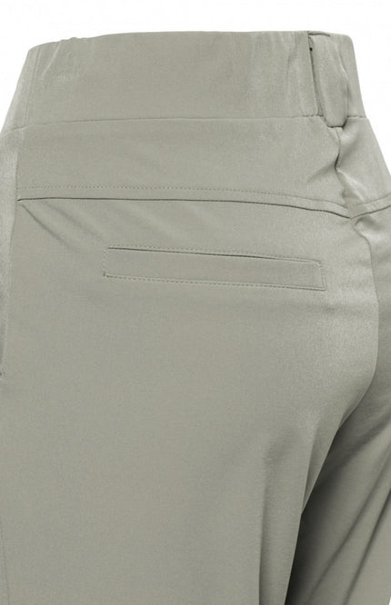 &Co woman Travel Broek Penelope Flare Khaki PA203-1 Stretchshop.nl