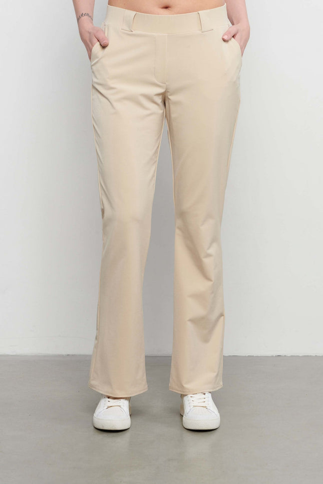 &Co woman Travel broek penelope flare light sand Stretchshop.nl