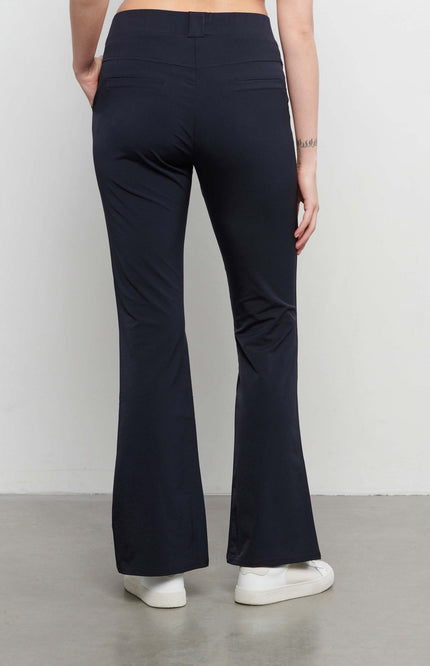 &Co woman Travel broek penelope flare navy Stretchshop.nl