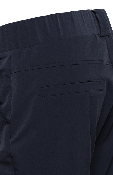 &Co woman Travel broek penelope flare navy Stretchshop.nl