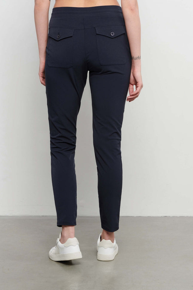 &Co woman Travel broek penny navy Stretchshop.nl