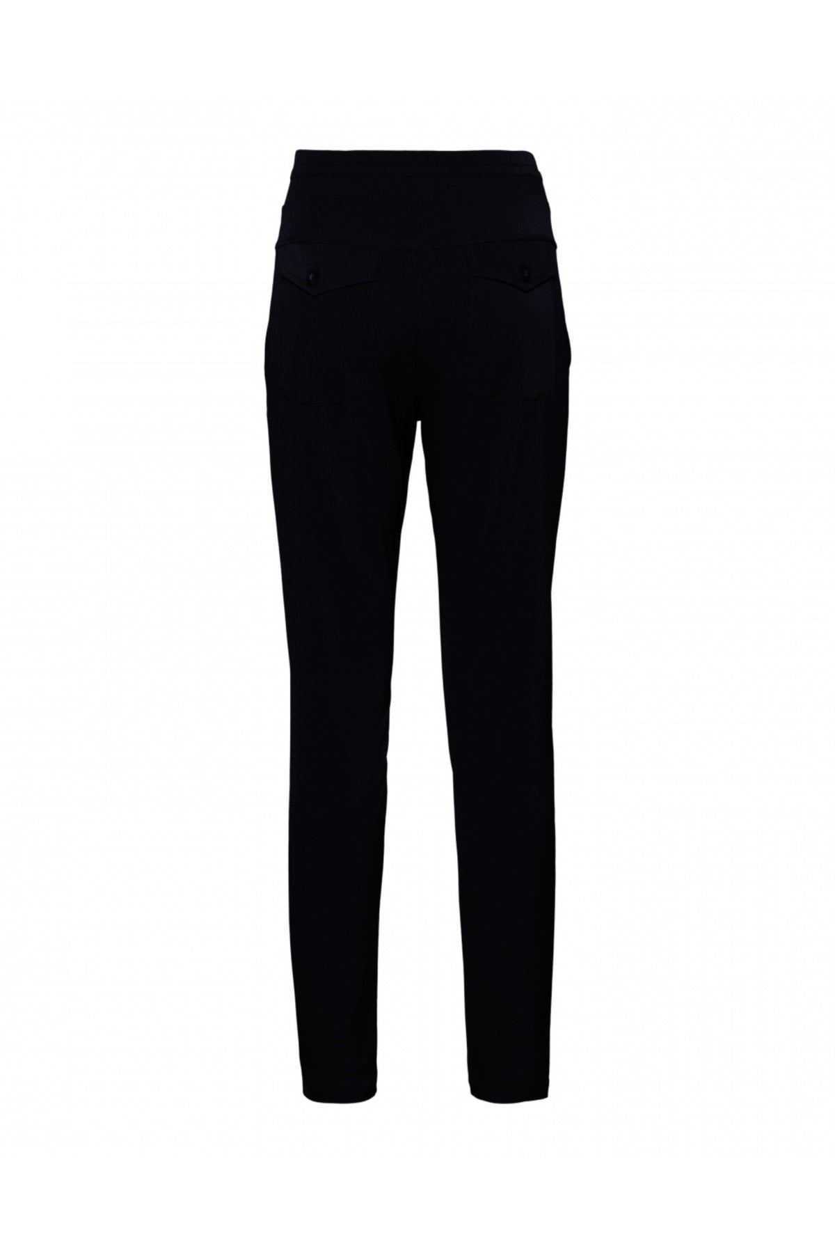 Navy blauwe reisbroek voor dames van &Co woman, model Penny, zichtbaar met comfortabele pasvorm en stijlvolle details.