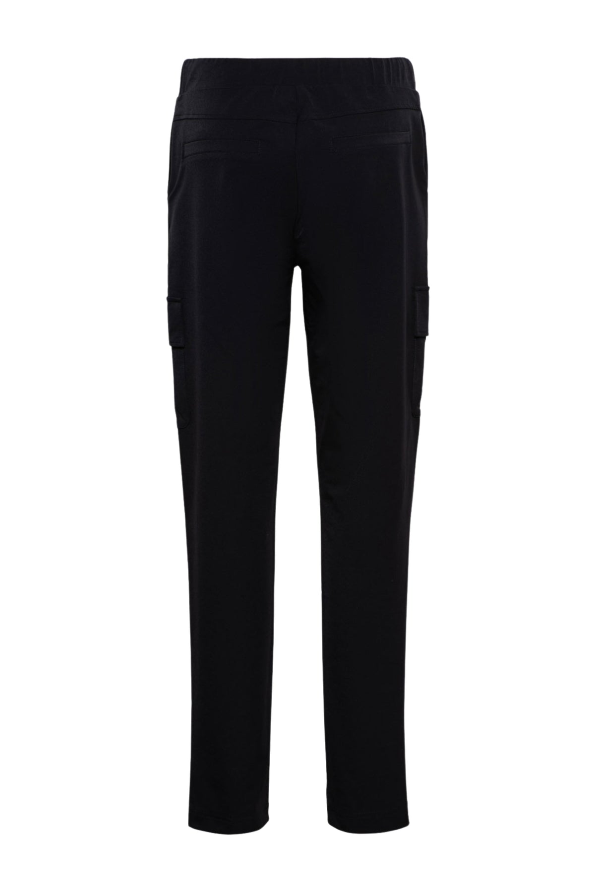 Zwarte &Co woman Travel Broek Pricilla, comfortabele reisbroek voor dames met een stijlvolle pasvorm, zichtbaar in de afbeelding.