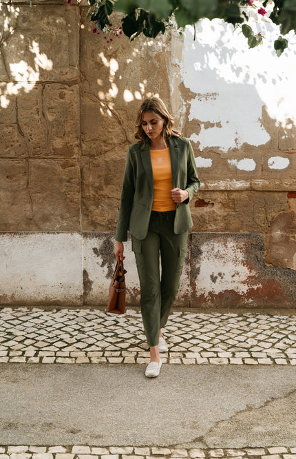 &Co woman Travel Broek Pricilla Olive PA355 Stretchshop.nl