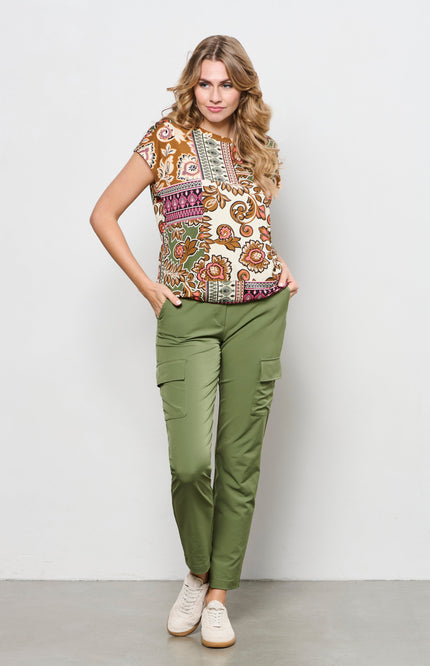 &Co woman Travel Broek Pricilla Olive PA355 Stretchshop.nl
