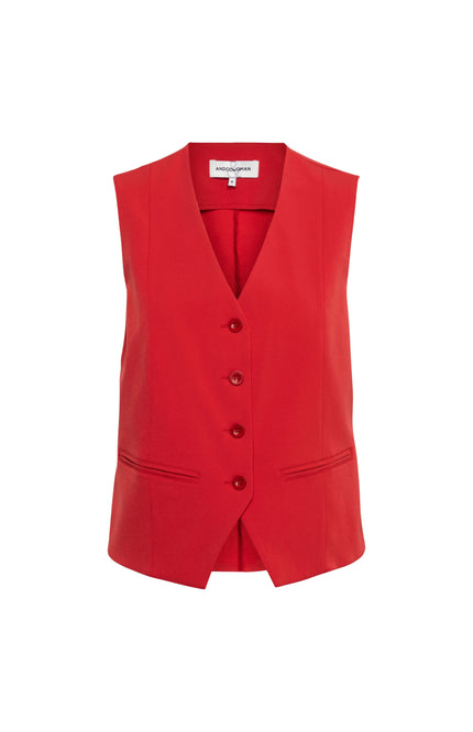&Co woman Travel Gilet Priya Stone Red GL100 Stretchshop.nl