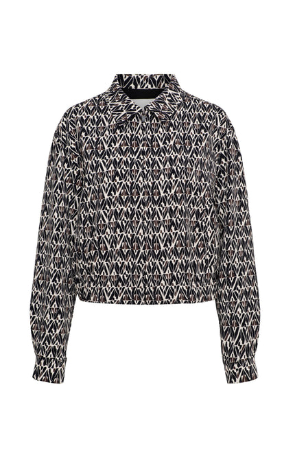 &Co woman Travel Jacket Paloma Graphic Black Multi JA134 Stretchshop.nl