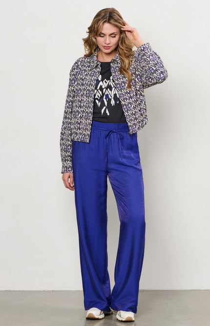 &Co woman Travel Jacket Paloma Graphic Navy Multi JA134 Stretchshop.nl