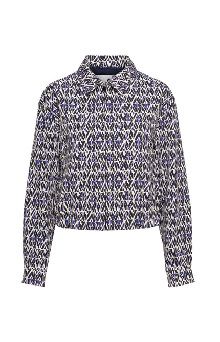 &Co woman Travel Jacket Paloma Graphic Navy Multi JA134 Stretchshop.nl