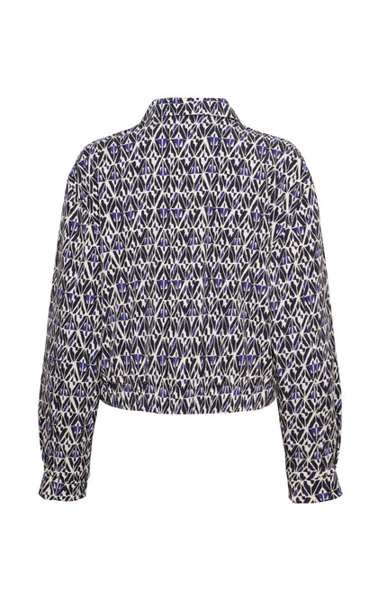 &Co woman Travel Jacket Paloma Graphic Navy Multi JA134 Stretchshop.nl