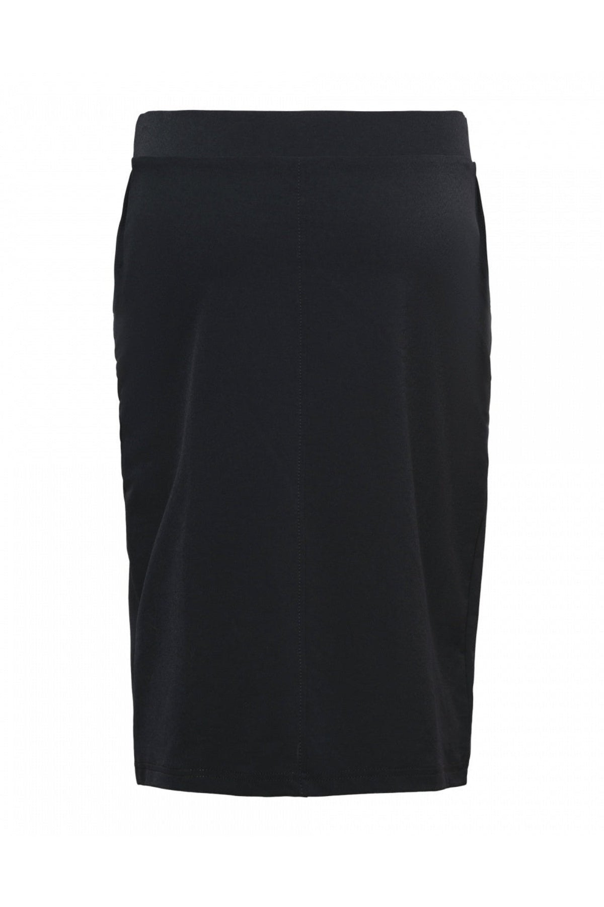 Lange navy travel rok Pilar van &Co woman, soepel vallend met elastische taille en ritssluiting, geschikt voor reizen en casual dragen.