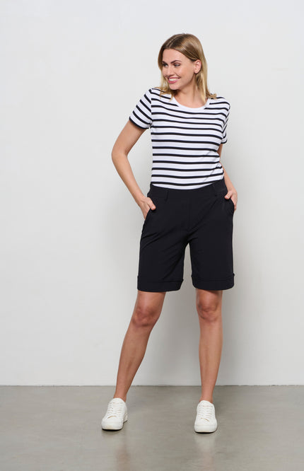 &Co woman Travel Short Philis Black PA299 Stretchshop.nl
