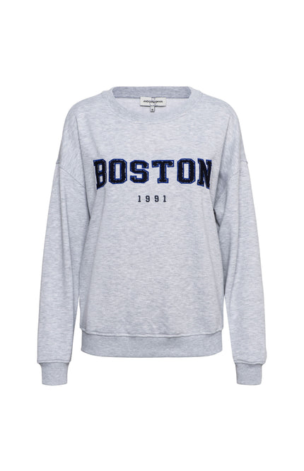 &Co woman Trui Boston Grey Melange SW125 Stretchshop.nl