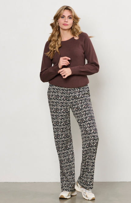 &Co woman Trui Bowi Chocolate PU139 Stretchshop.nl