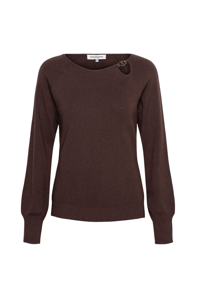&Co woman Trui Bowi Chocolate PU139 Stretchshop.nl