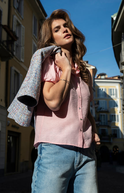 Elvira Casuals Blouse Didi Soft Pink Stretchshop.nl