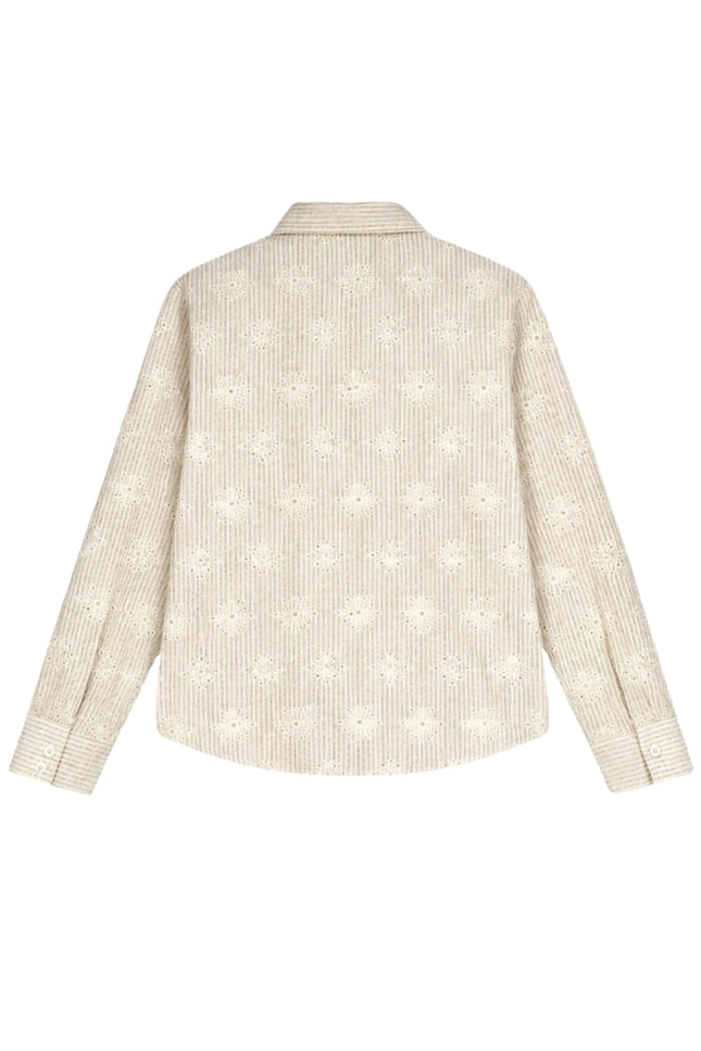 Elvira Casuals Blouse Falon Striped Creme Stretchshop.nl