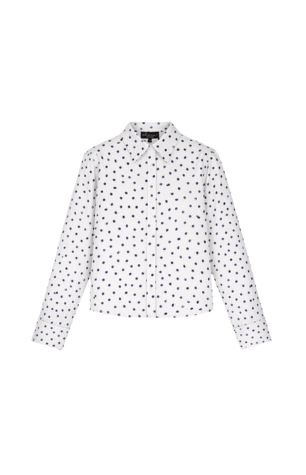 Elvira Casuals Blouse Froukje Blue Dots Stretchshop.nl