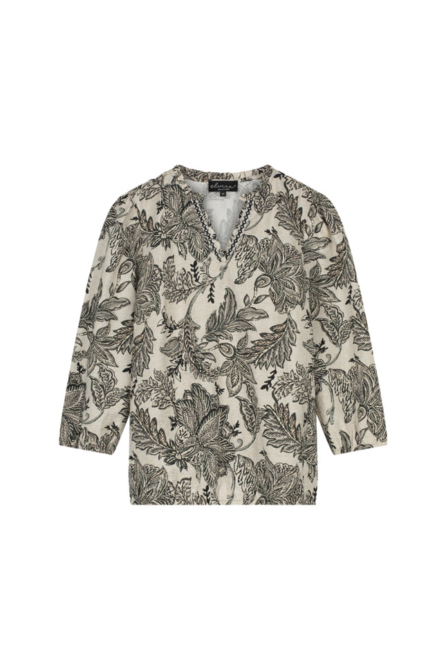 Elvira Casuals Blouse Iza Botanic Flower Stretchshop.nl