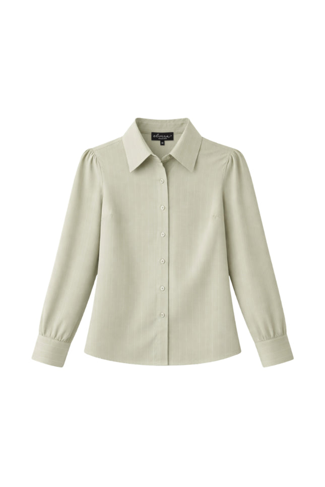 Elvira Casuals Blouse Jessie Sage Stripe Linnen Stretchshop.nl