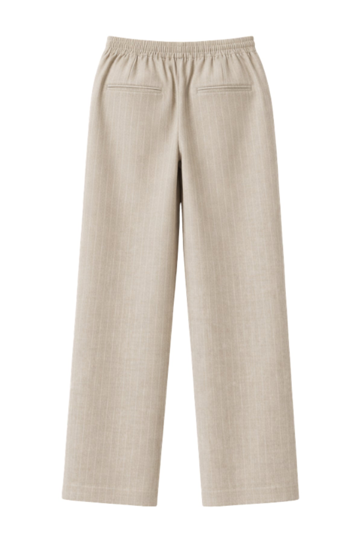 Lichte linnen broek Jessie Sand Stripe van Elvira Casuals met zandkleurige streepjes en comfortabele pasvorm.