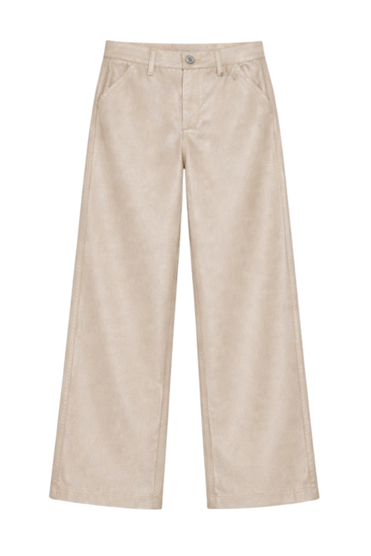 Liselot creme pearl broek van Elvira Casuals, rechte pasvorm en comfortabele pasvorm, in lichte crèmekleur.