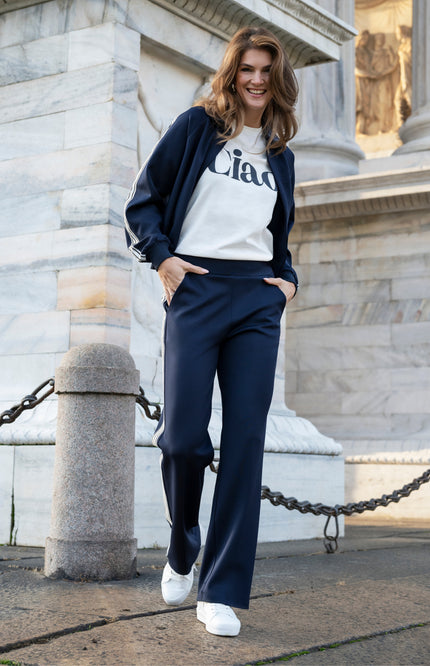 Elvira Casuals Broek Zola Navy Stretchshop.nl
