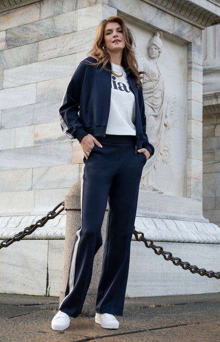 Elvira Casuals Broek Zola Navy Stretchshop.nl