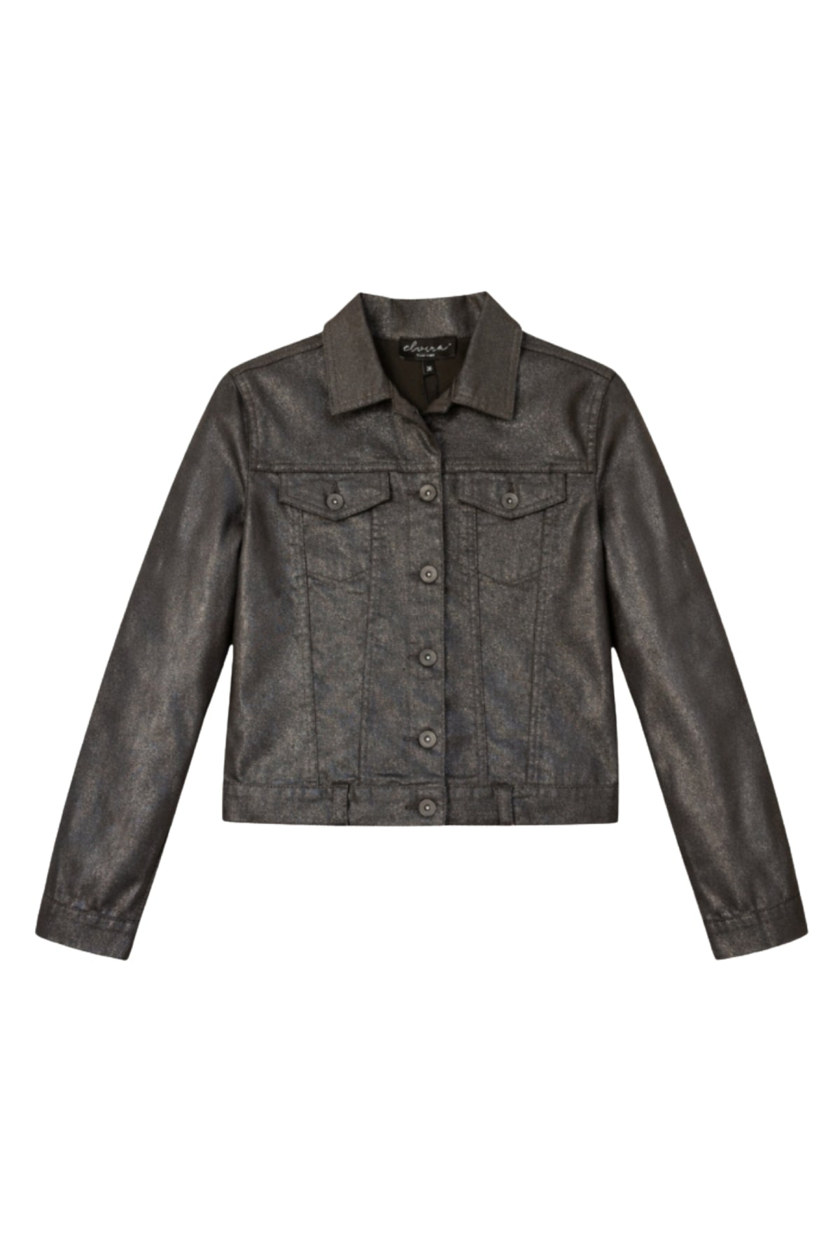 Lichte bruine Tamar jas van Elvira Casuals met parelaccent, stijlvolle casual jas voor dames.