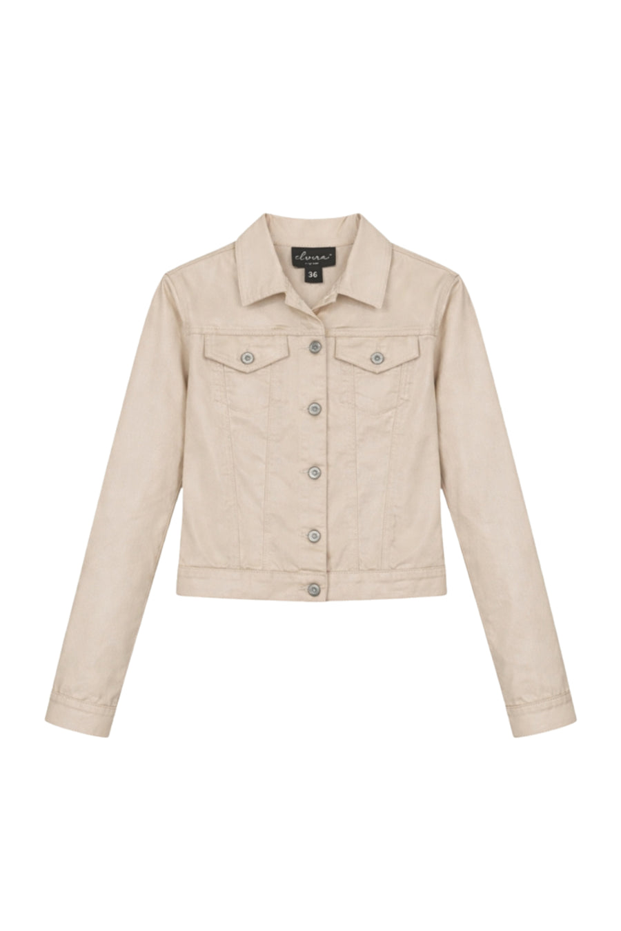 Elvira Casuals Tamar Creme Pearl jas met crèmewitte kleur en stijlvolle details, geschikt voor een casual look.