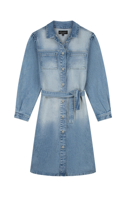 Elvira Casuals Jurk Doortje Washed Denim Stretchshop.nl