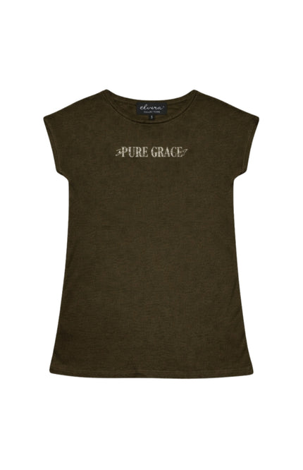 Elvira Casuals T-shirt Grace Khaki Stretchshop.nl