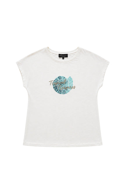 Elvira Casuals T-shirt Treasures Ecru Stretchshop.nl