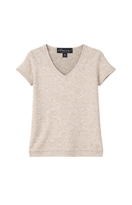 Elvira Casuals Top Angela Creme Melange Stretchshop.nl