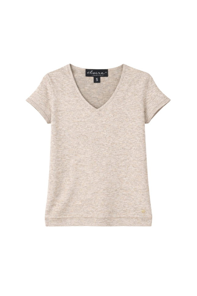 Elvira Casuals Top Angela Creme Melange Stretchshop.nl