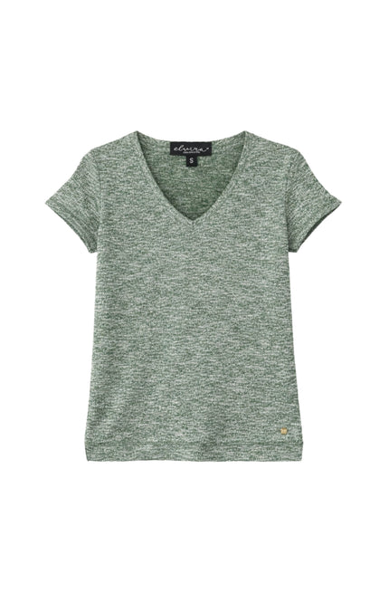 Elvira Casuals Top Angela Khaki Melange Stretchshop.nl