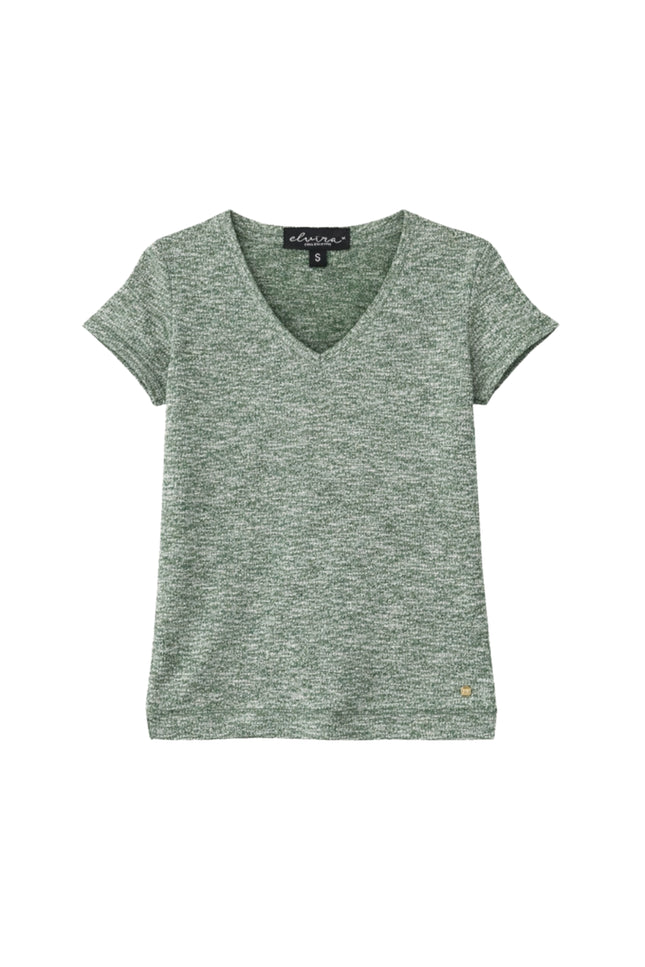 Elvira Casuals Top Angela Khaki Melange Stretchshop.nl