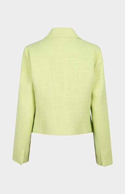 EsQualo Blazer Double Breasted Tweed Apple Green SP25.19012 Stretchshop.nl