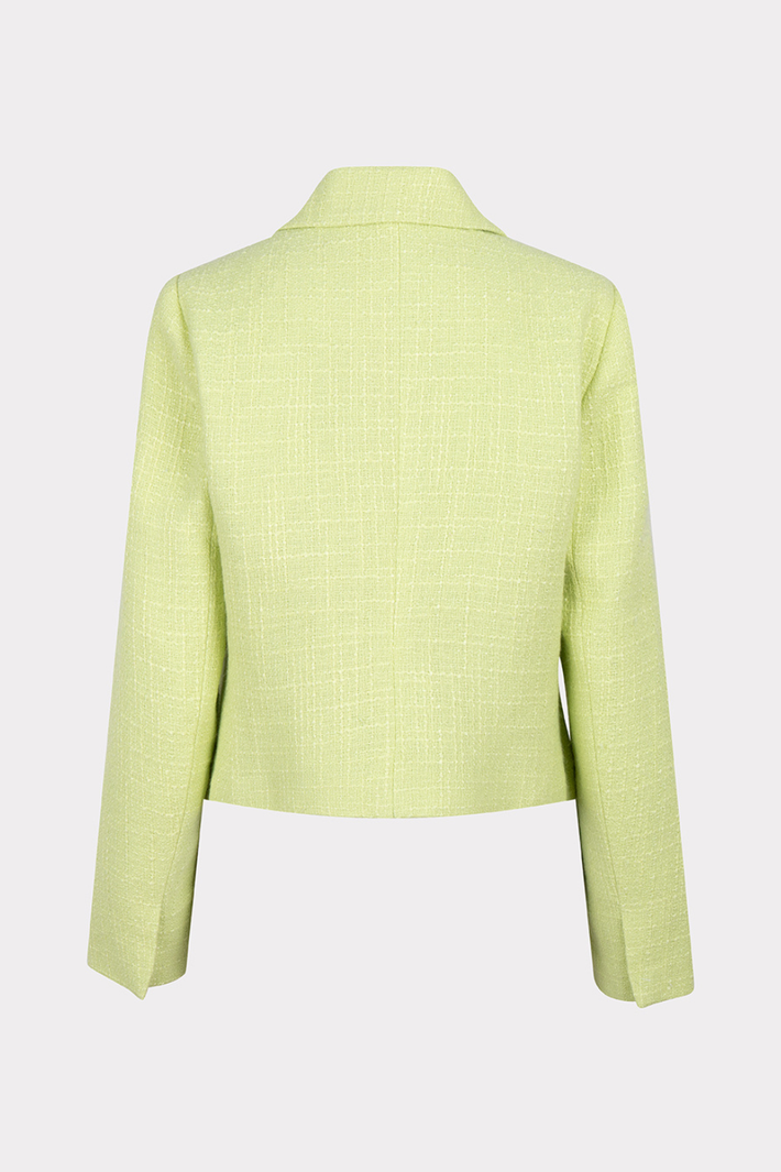 EsQualo double-breasted tweed blazer in appelgroen met klassieke snit en details, geschikt voor stijlvolle outfits.