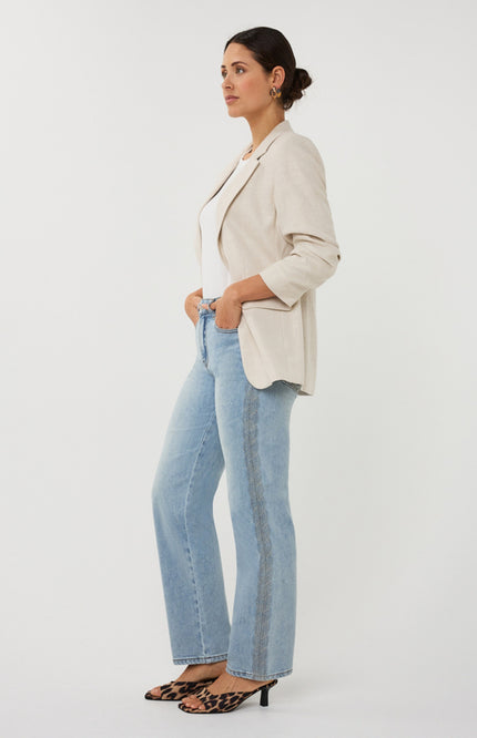 EsQualo Blazer Linen Light Sand SP26.10045 Stretchshop.nl